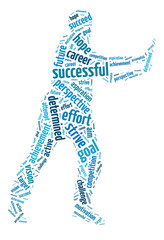Words illustration of the concept of success and determination