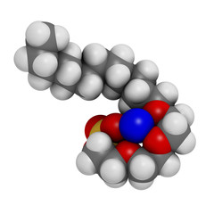 Sodium laureth sulphate detergent molecule. 