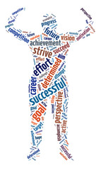 Words illustration of the concept of success and determination