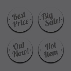 icon button and sticker label theme art