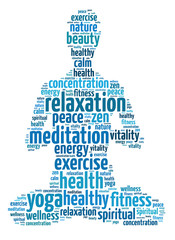 Words illustration of the concept of meditation