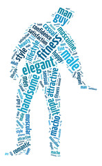 Conceptual words illustration of the masculinity