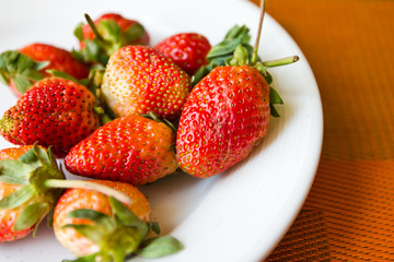 fresh strawberry on the plate