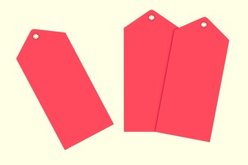 Red label on white backgroun