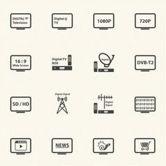 Digital Television concept with texture background. Vector