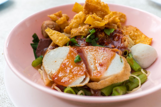 Traditional Thai noodle, yong tau fu, yen ta fo