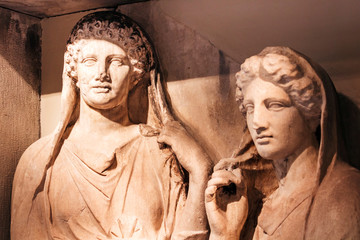 Ancient greek female statue portrait