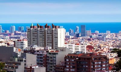 Naklejka premium residence district in Barcelona, Spain