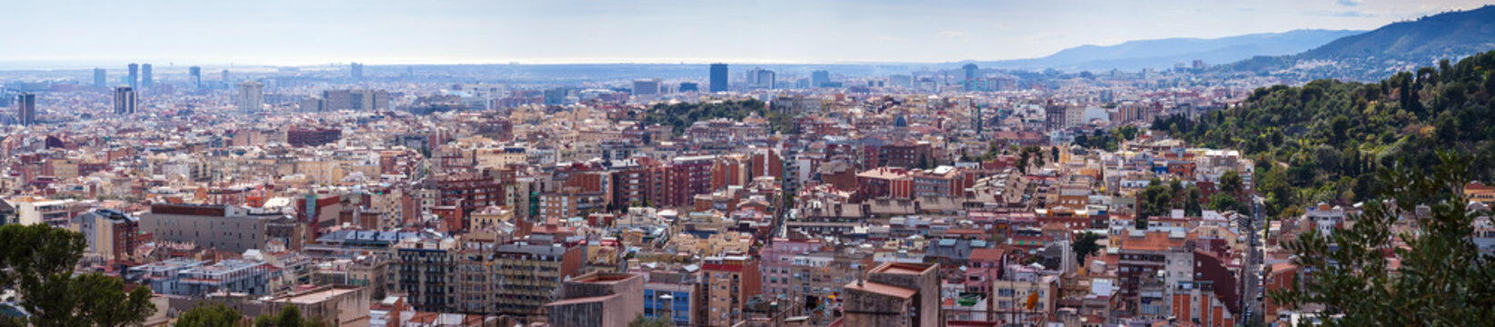 panoramic view of  metropolitan area. Barcelona