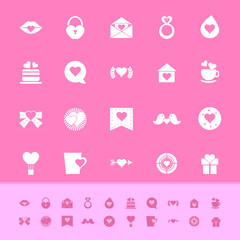 Fototapeta na wymiar Heart element color icons on pink background