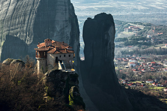 Fototapeta Meteora monastery and rock formations, Greece