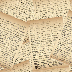 Old vintage handwriting letter, seamless background
