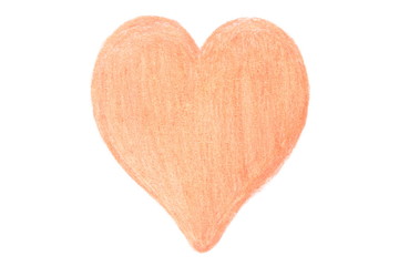 Heart shaped drawing on white background