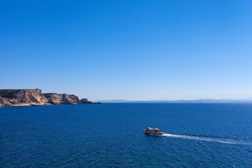 White cliffs , Corsica, France.