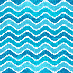 Seamless blue wave striped pattern