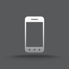 Vector of transparent mobile phone icon on isolated background