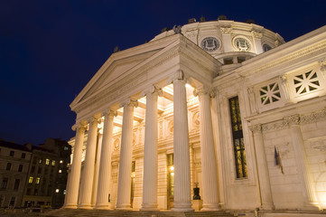 Romanian Atheneum at night