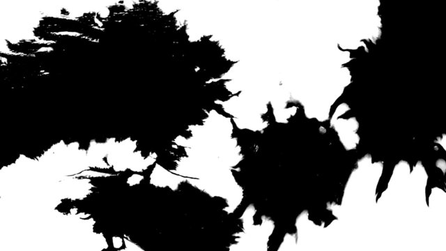 Ink blots are falling and spread.