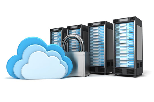 4 gesicherte Cloud Computing Server, verschlüsselt