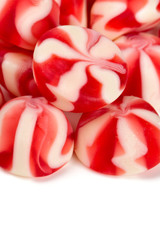 striped jelly candies isolated on white