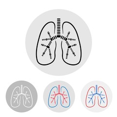 Human lungs symbol - vector illustration