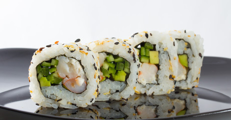 Sushi roll with sesame