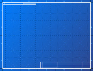 Blank blueprint paper for drafting. Drawing sheet layout