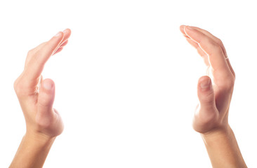 Applause two human hands on white background
