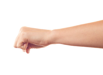 Human's hand keeping something