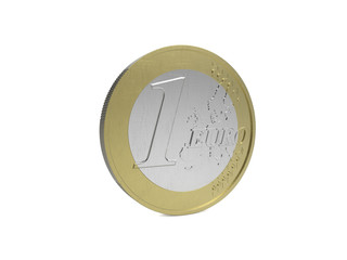 Euro Coin on White Background