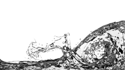 Abstract Water Splash on White Background