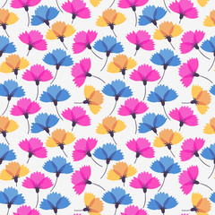 Simple seamless pattern in flower, vector