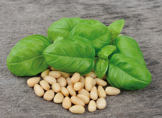 Basil and pine nuts
