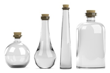 realistic 3d render of glass set