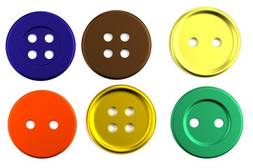 realistic 3d render of buttons