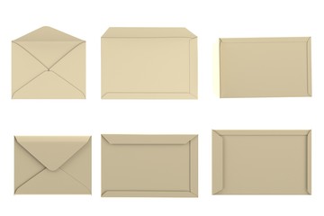 realistic 3d render of envelopes