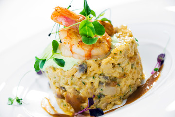 Risotto with shrimps and mushroom