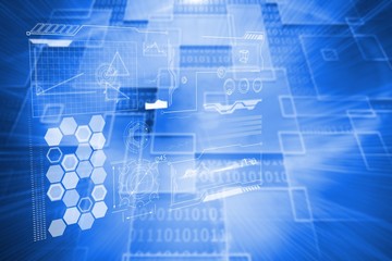 Composite image of shiny background with squares