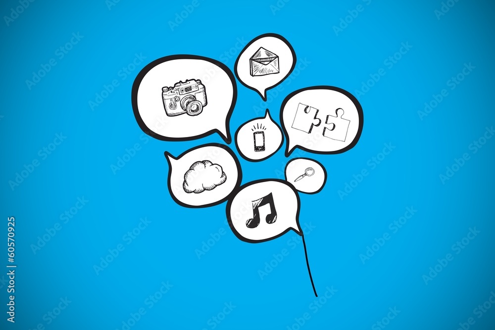 Poster Composite image of blue background with vignette