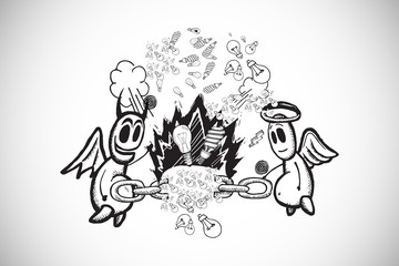 Composite image of white background with vignette