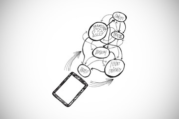 Composite image of white background with vignette