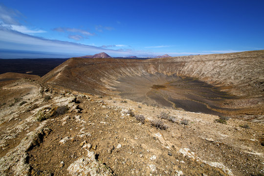 vulcanic timanfaya  rock stone in los volcanes lanzarote spain