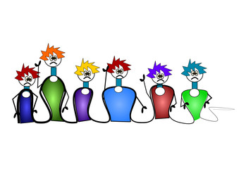 Männer, Kinder, Streik, Arbeit