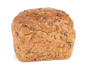 whole grain bread isolated on white background