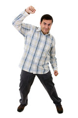 Fototapeta premium young casual man full body in a white background