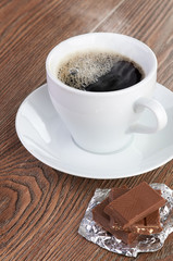 coffee with chocolate and dry breakfast