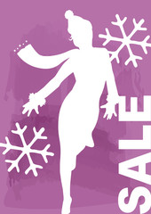 decorative winter sales banner,  percentage sign