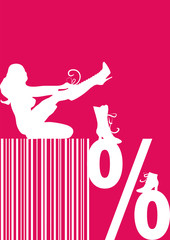 Obraz na płótnie Canvas red sales banner, barcode, decoration,display