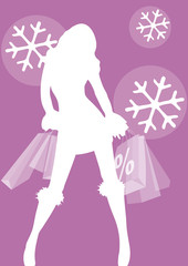 decorative winter sales banner,  percentage sign