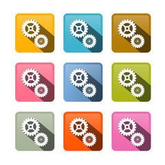 Vector Cogs - Gears Colorful Icons